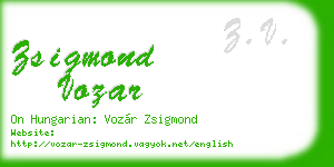 zsigmond vozar business card