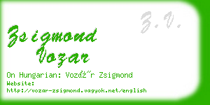 zsigmond vozar business card